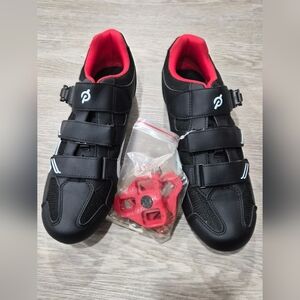 Peloton Cycling Bike Shoes Cleats Size 46 Mens 12.5, Red Black White- $125 Msrp